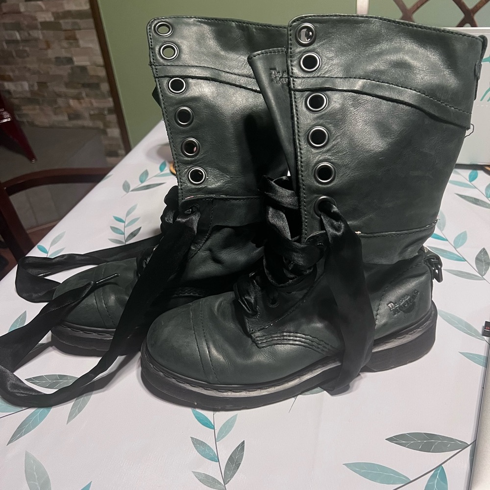 Dr. Martens Yuba 12 eye ribbon lace up boots